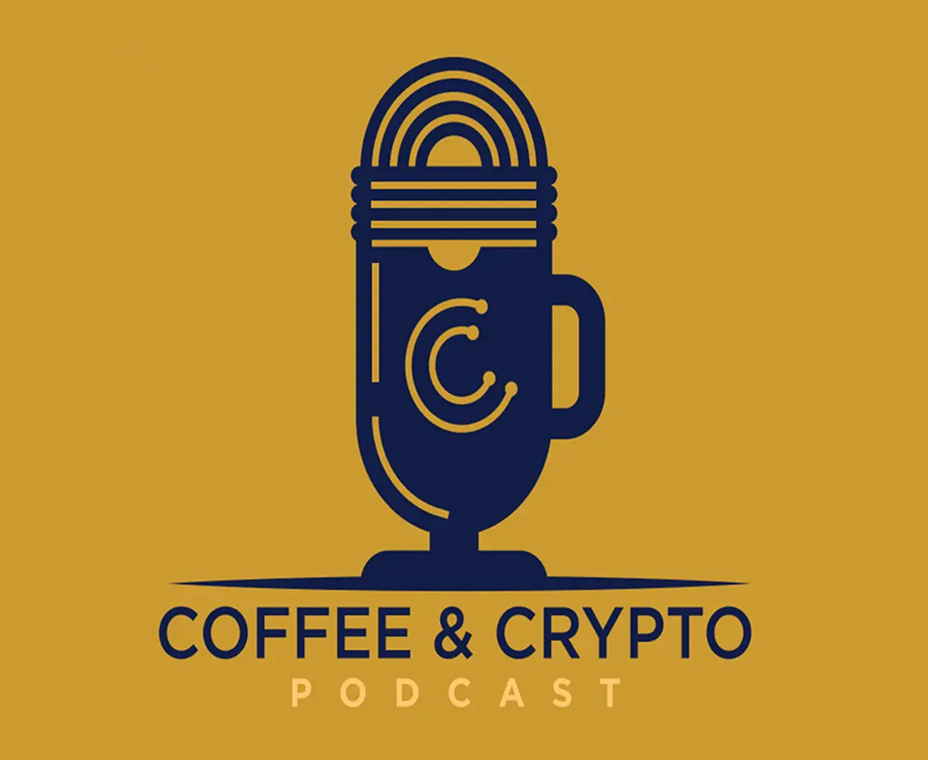 Coffee & Crypto Podcast logo featuring a stylized microphone