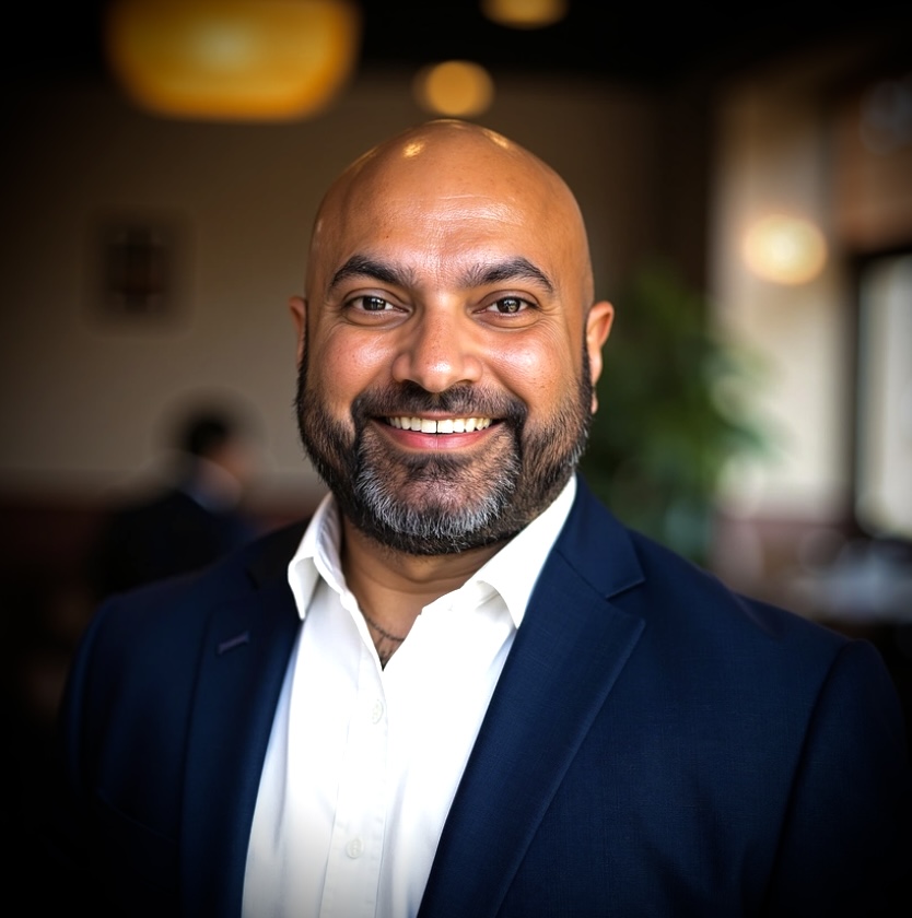 Professional portrait of Sulolit Raj Mukherjee in a suit